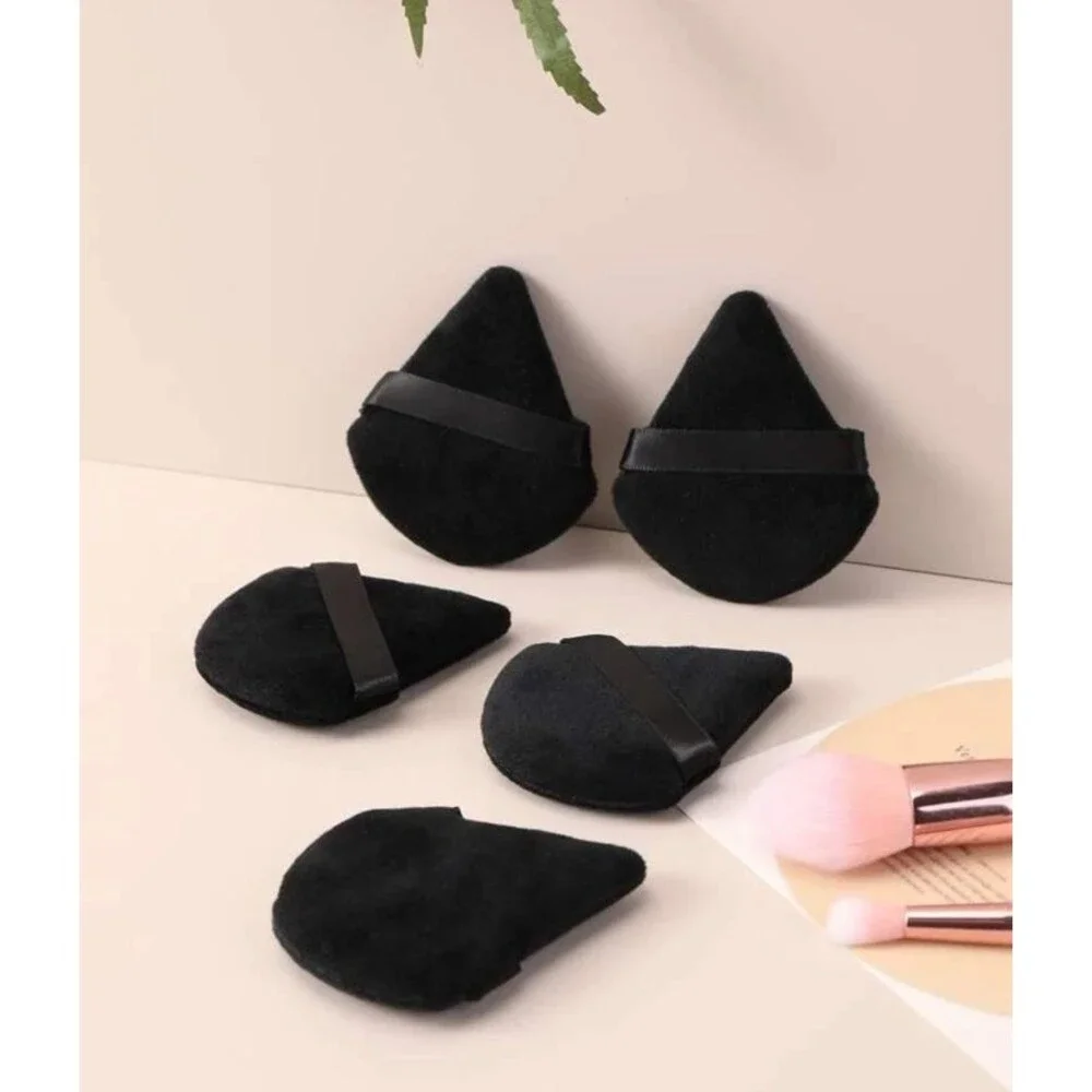 Triangle Makeup Puffs Black 25 PCs Soft Reusable Dry Wet Sponge Powder Cream SB